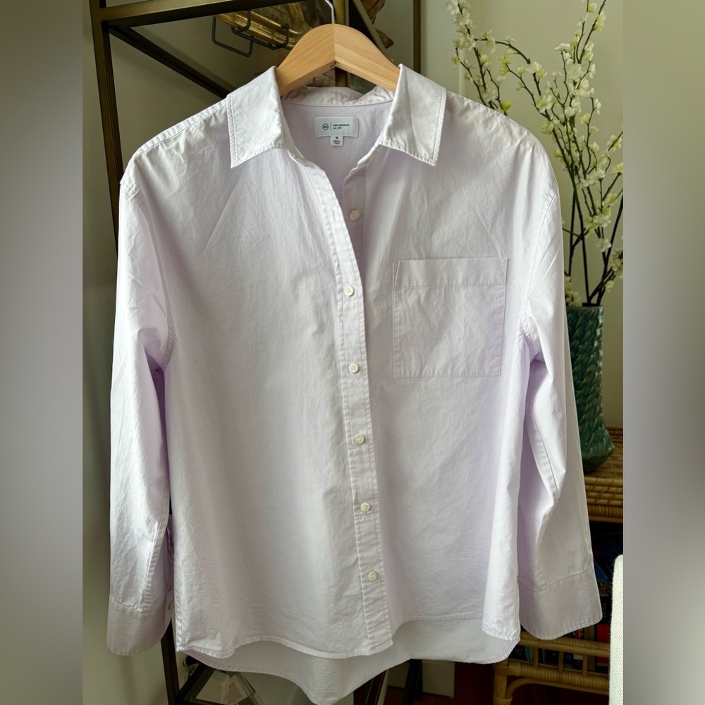 AG Lavender Button-Down Shirt, Size M.